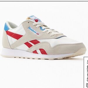 Reebok nylon classic retro vintage running sneaker shoes red white blue